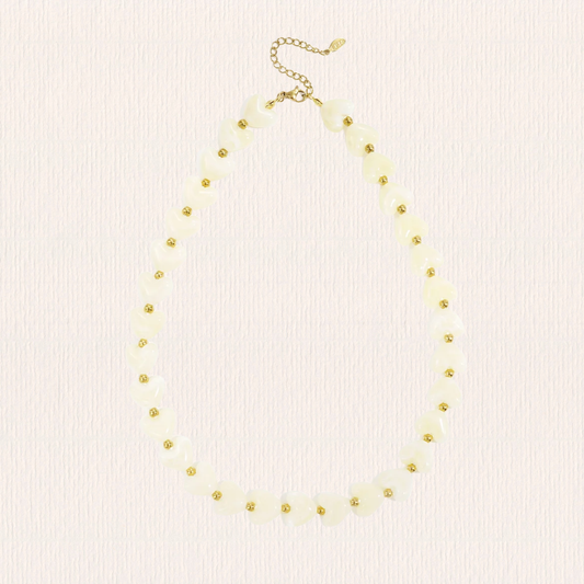 Hartjes ketting wit