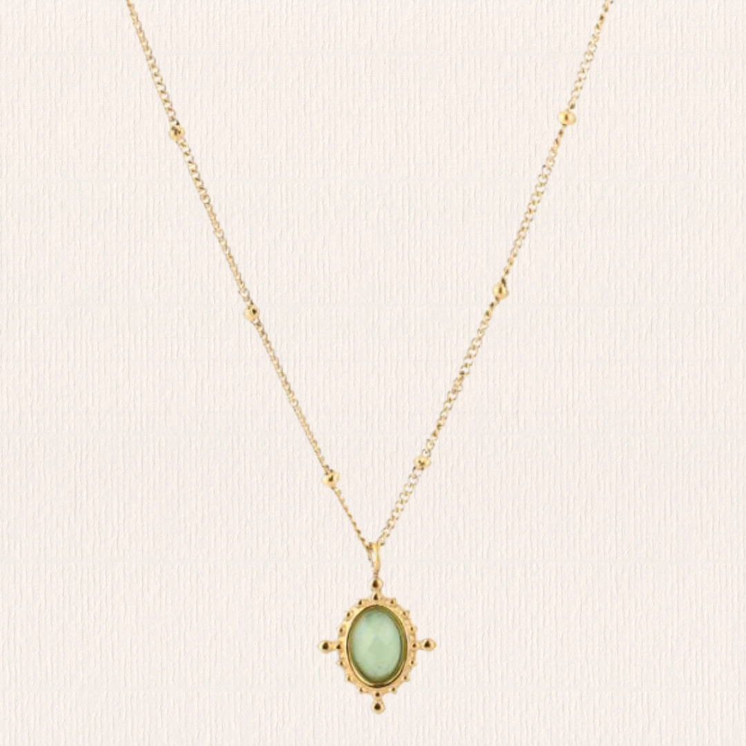 Ketting met natuursteentje klein - groen