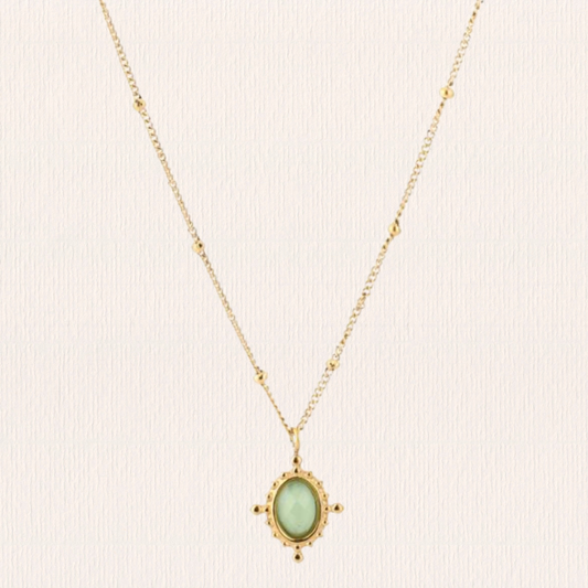 Ketting met natuursteentje klein - groen