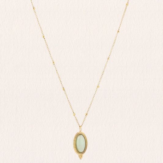 Ketting met natuursteentje - groen