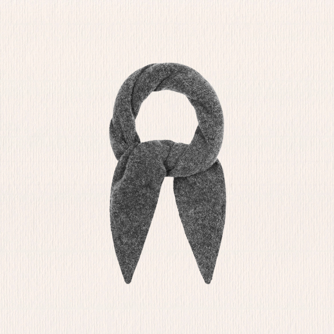 Grijze wollen twilly