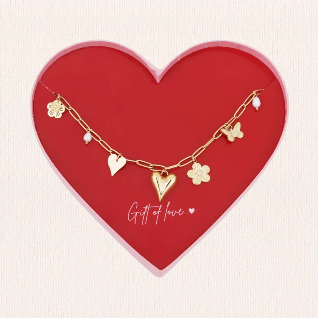 Gift of love stainless steel schakel ketting