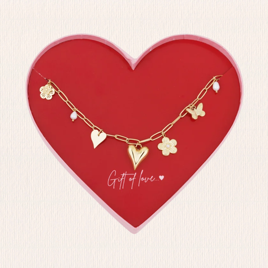 Gift of love stainless steel schakel ketting