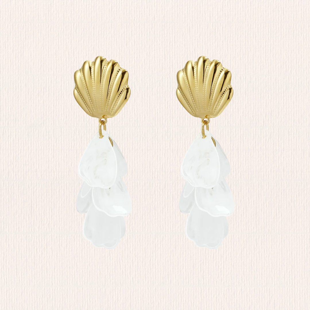 Schelpoorbellen met parelmoer detail