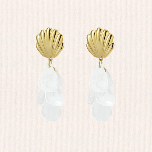 Schelpoorbellen met parelmoer detail