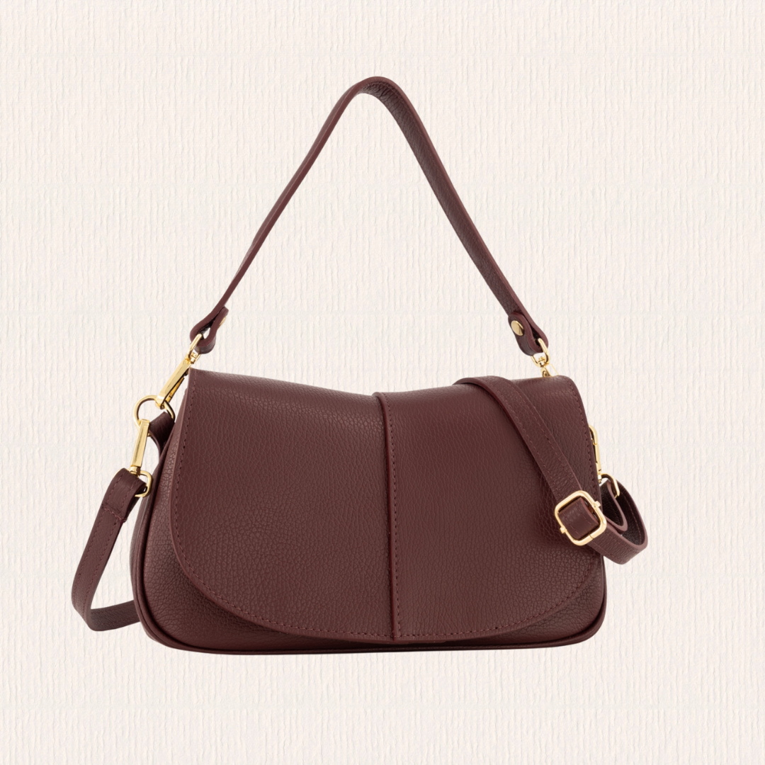 Leren handtas bordeaux