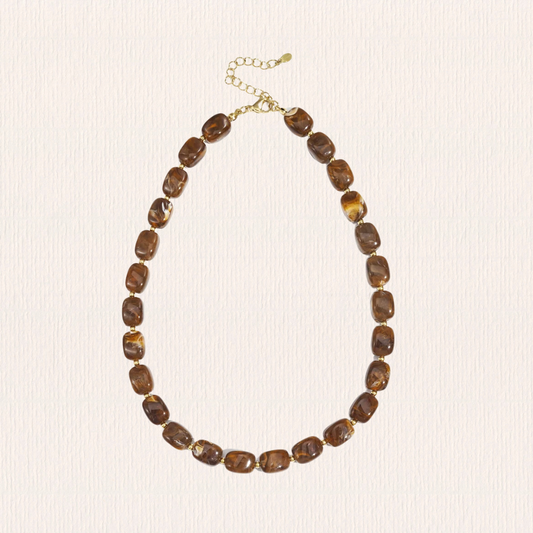 Bruine kralenketting acryl