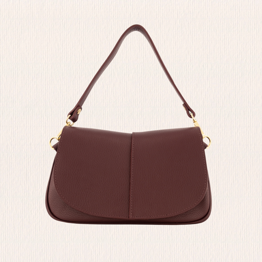 Leren handtas bordeaux