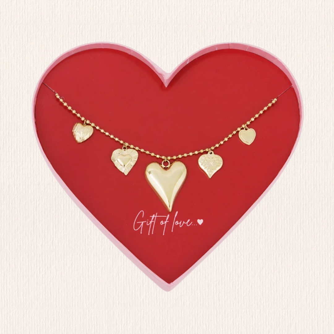 Gift of love stainless steel hartjes ketting