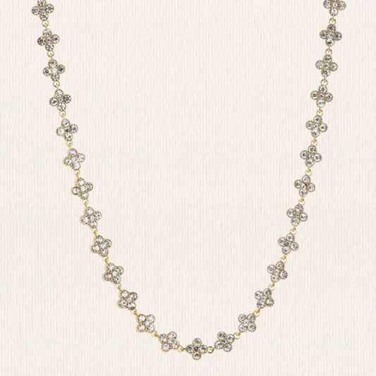 Gouden met witte klaverketting