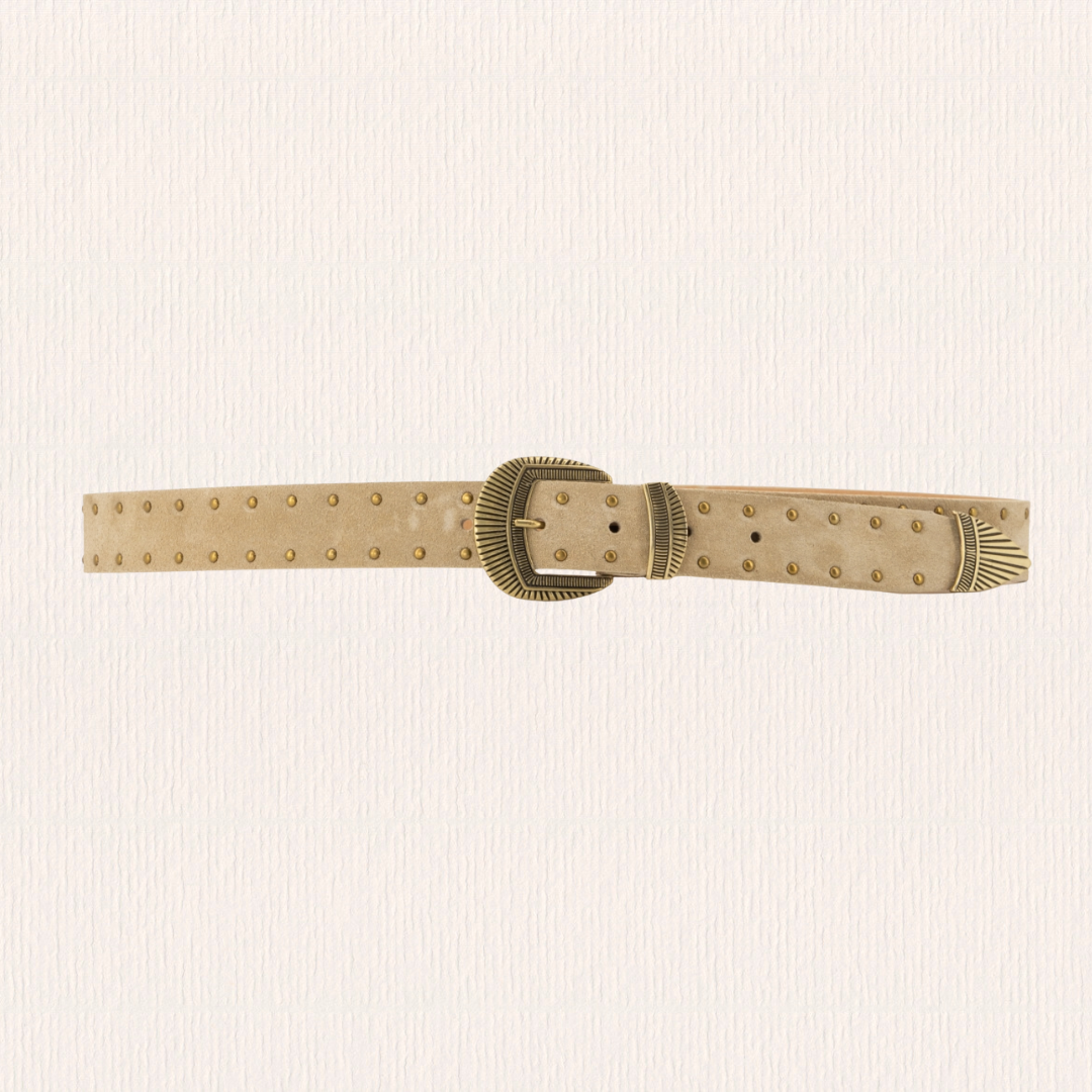 Beige leren riem