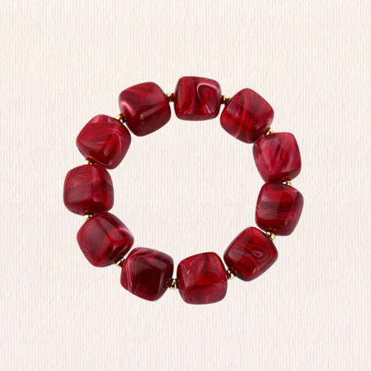 Chunky rode kralenarmband