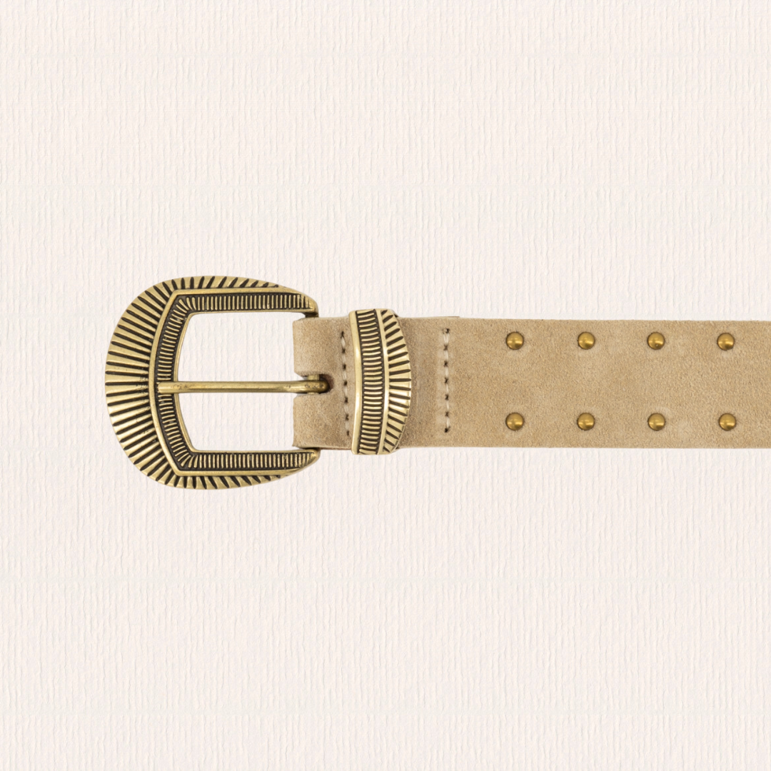 Beige leren riem