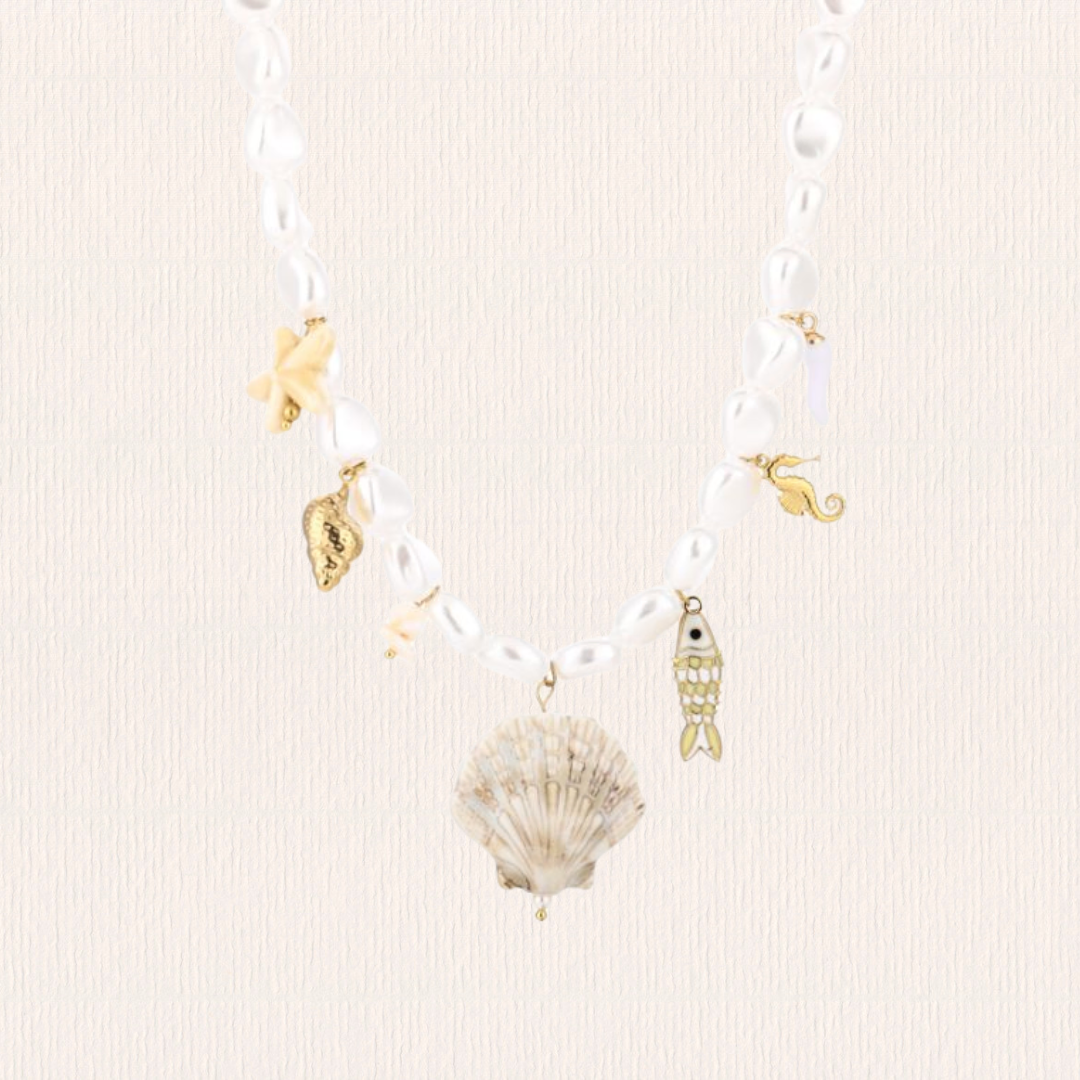 Parelketting strand wit