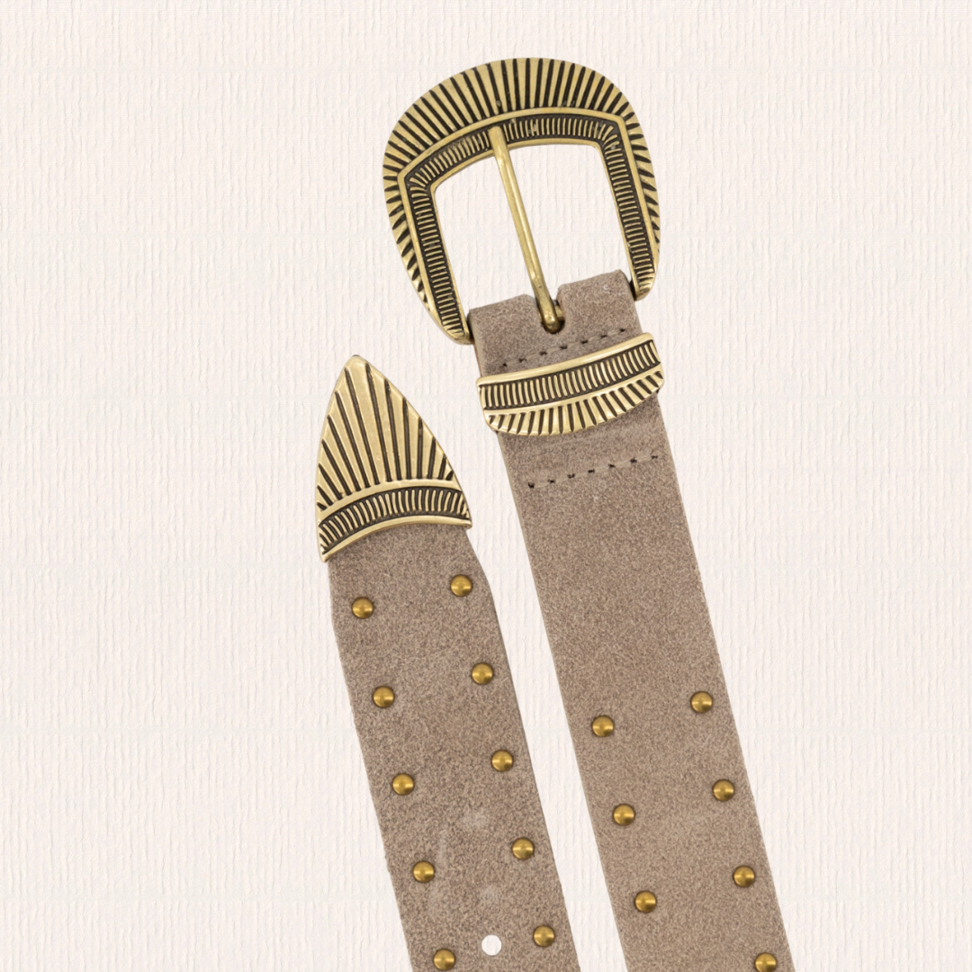 Taupe leren riem