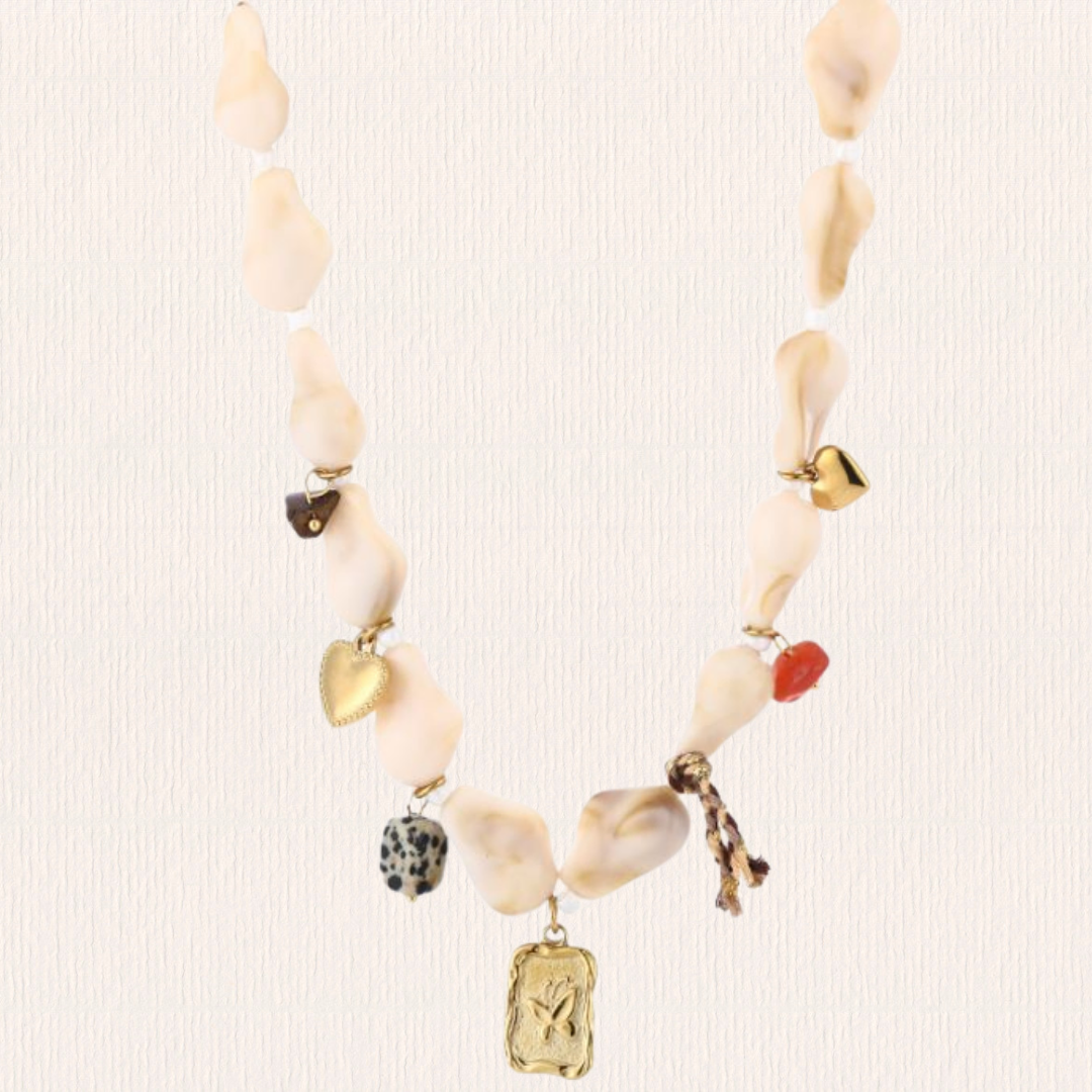 Creme witte ongelijke bedelketting