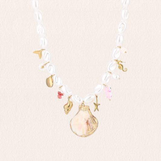 Parelketting strand roze