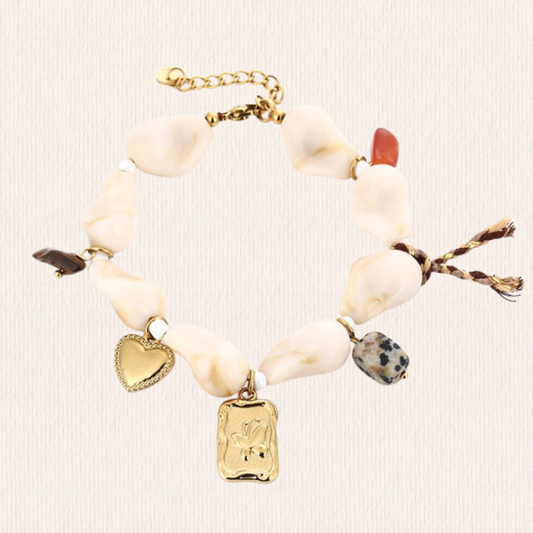 Creme witte ongelijke bedelarmband
