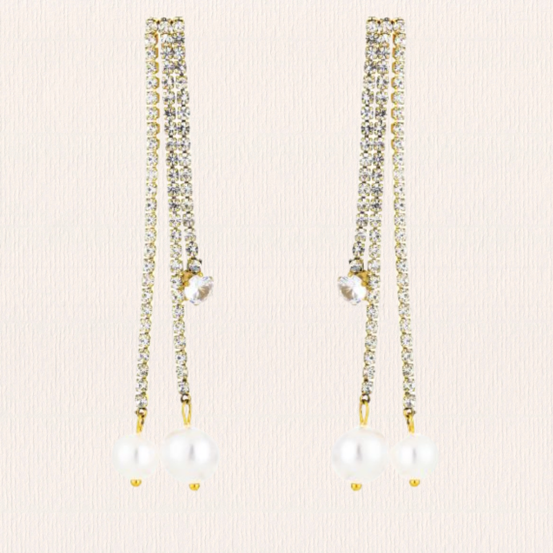 Glitter parel oorbellen