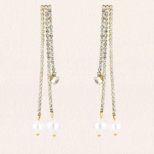 Glitter parel oorbellen