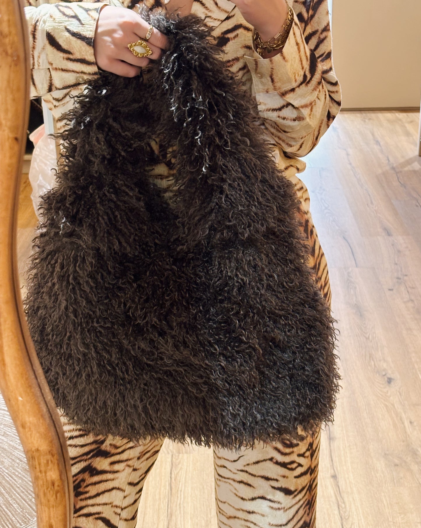 Teddy handtas donkerbruin