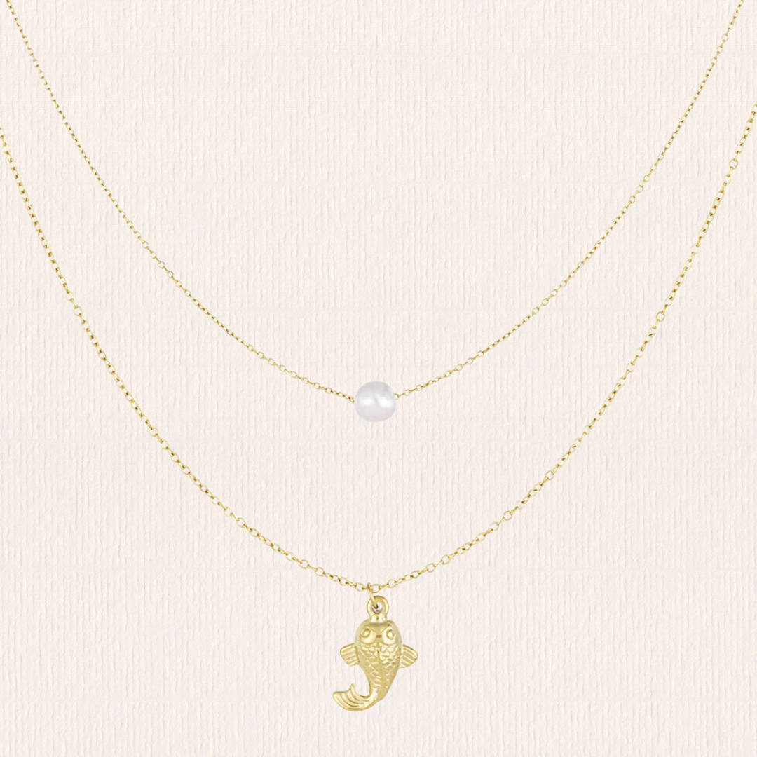 Vis en parel ketting