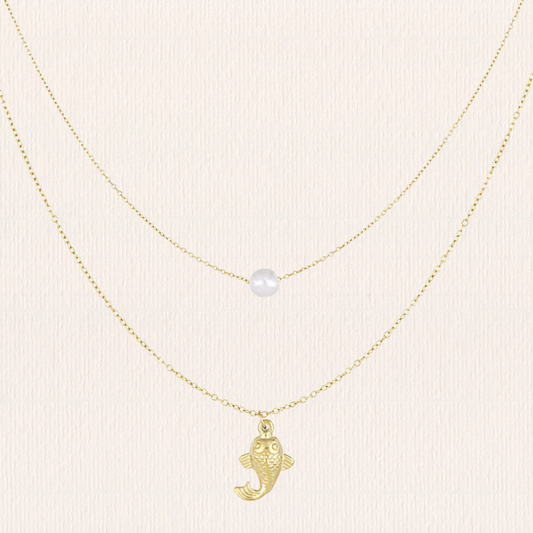 Vis en parel ketting
