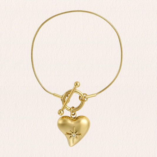 Armbandje met hartjes bedel