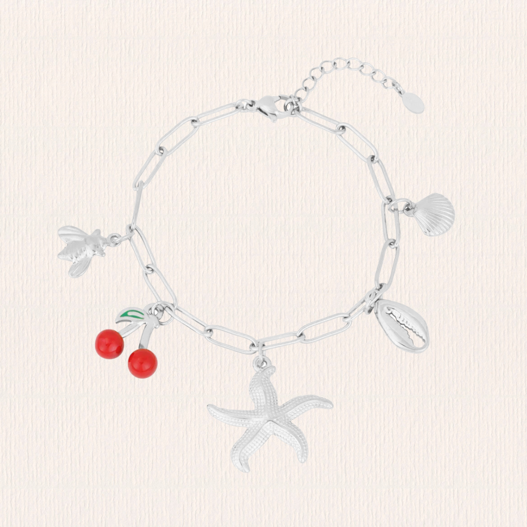 Bedelarmband met kersje
