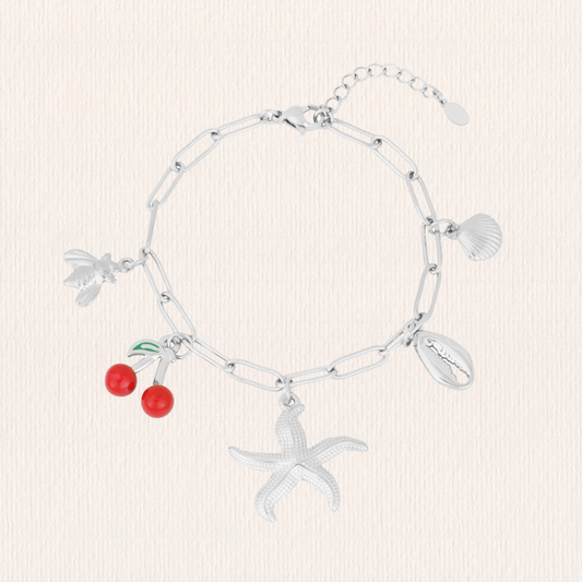 Bedelarmband met kersje