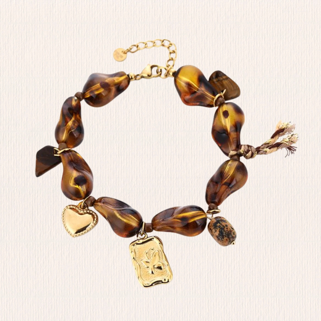 Bruine ongelijke bedelarmband