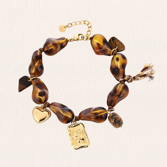 Bruine ongelijke bedelarmband