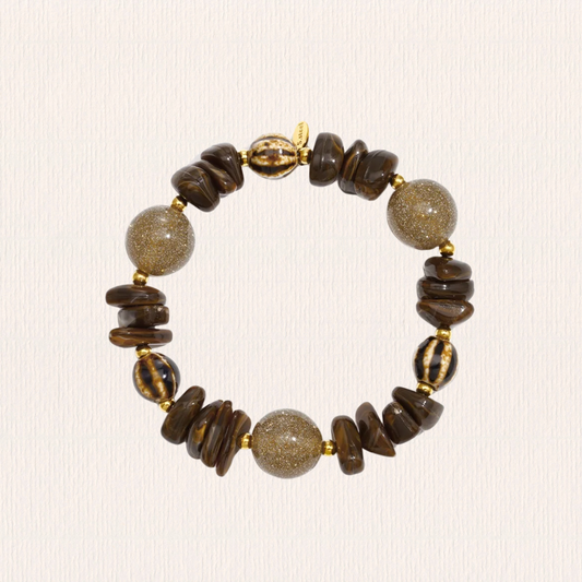Kralenarmband onregelmatige vorm bruin