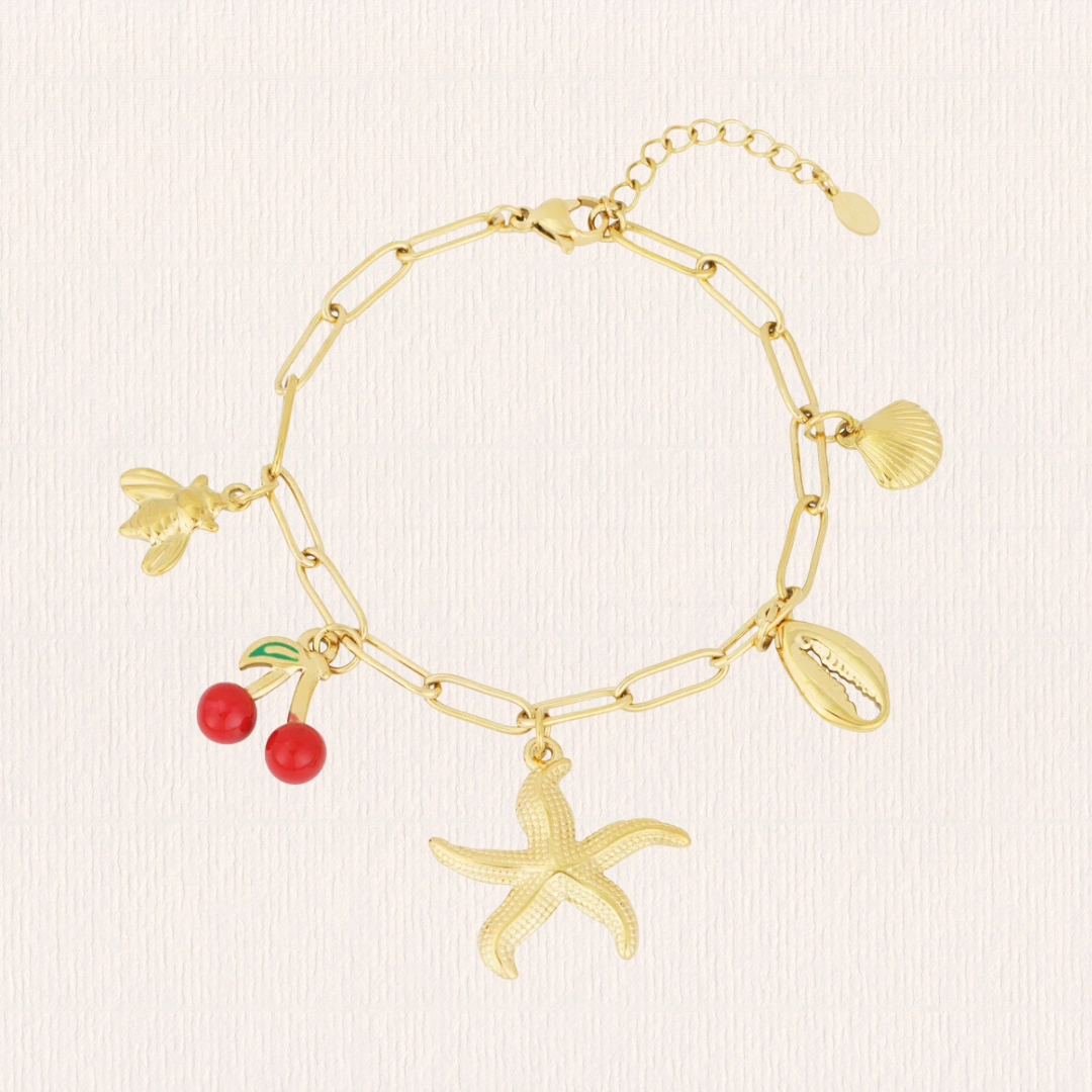 Bedelarmband met kersje
