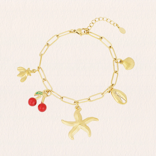 Bedelarmband met kersje