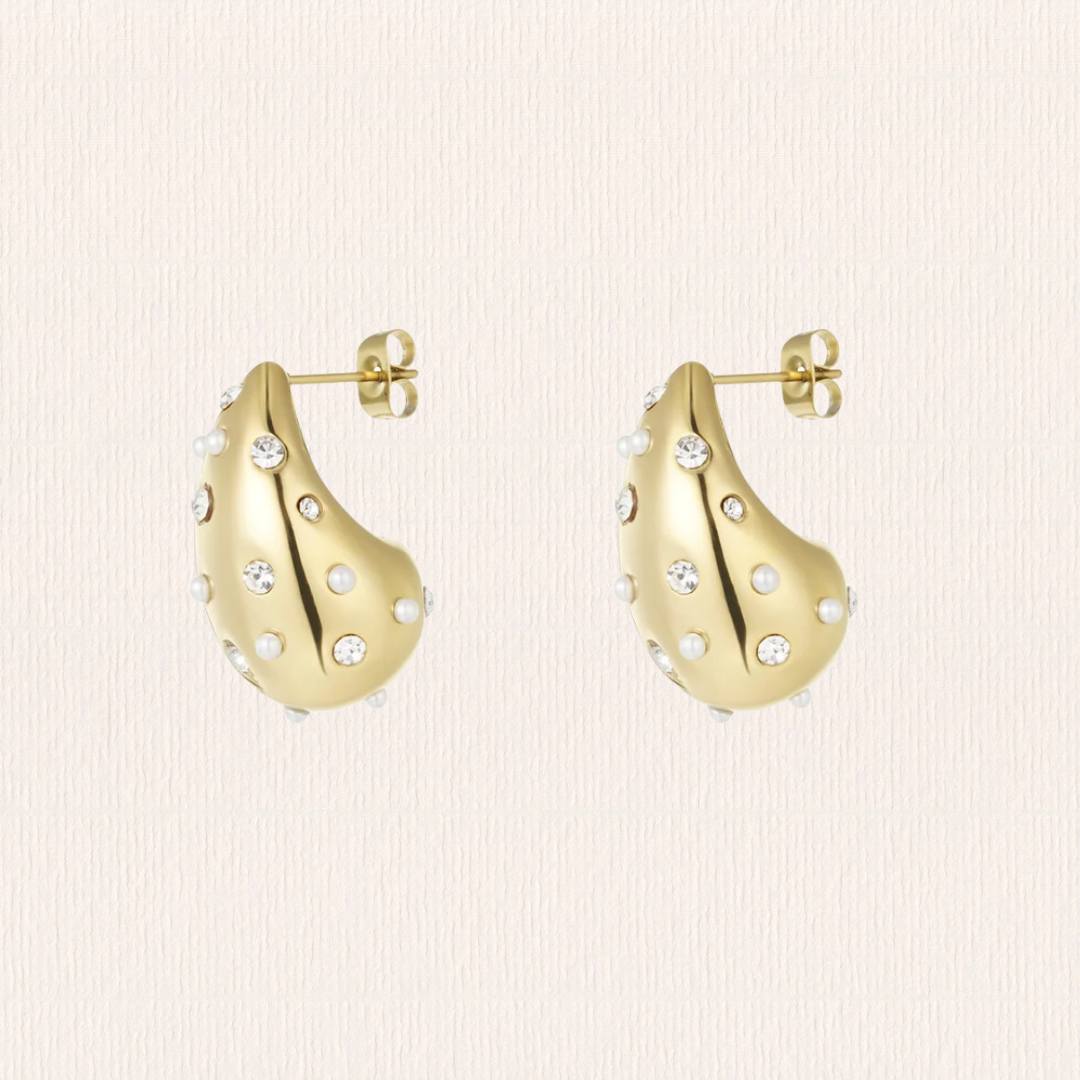 Drop oorbellen parels