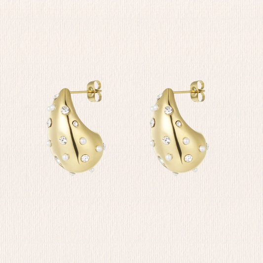 Drop oorbellen parels