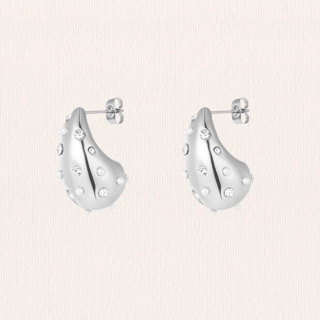 Drop oorbellen parels