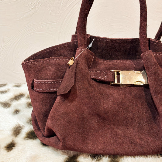 Bordeaux handtasje met goud detail