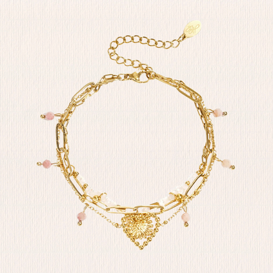 Driedubbele armband met kralen