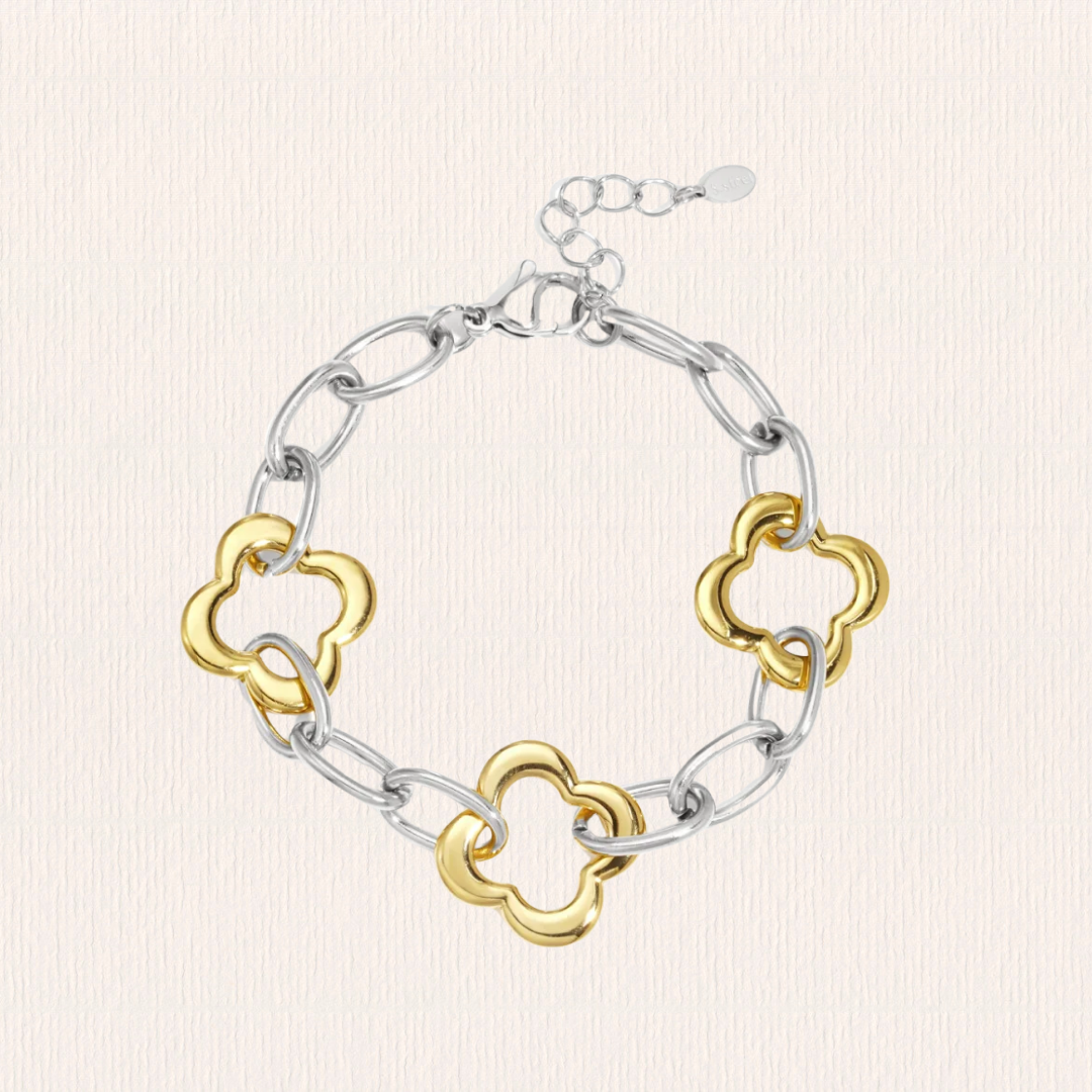 Armband klavers grof