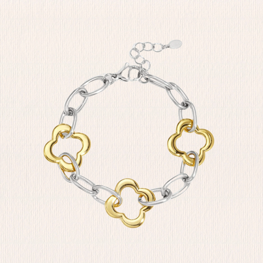 Armband klavers grof