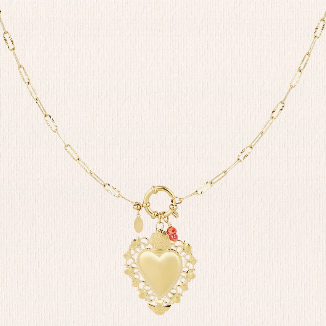 Schakelketting met hartjesbedeltje