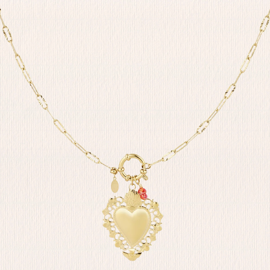 Schakelketting met hartjesbedeltje