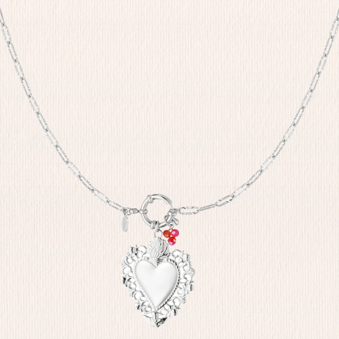 Schakelketting met hartjesbedeltje