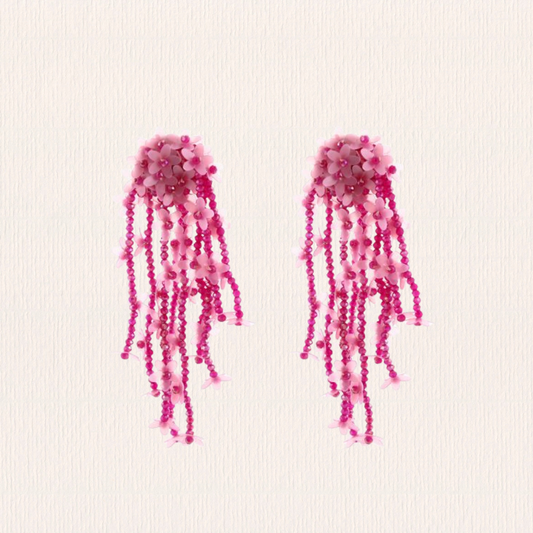 Oorbellen franjes roze