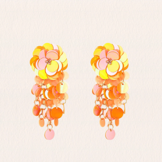Oranje oorbellen glitters