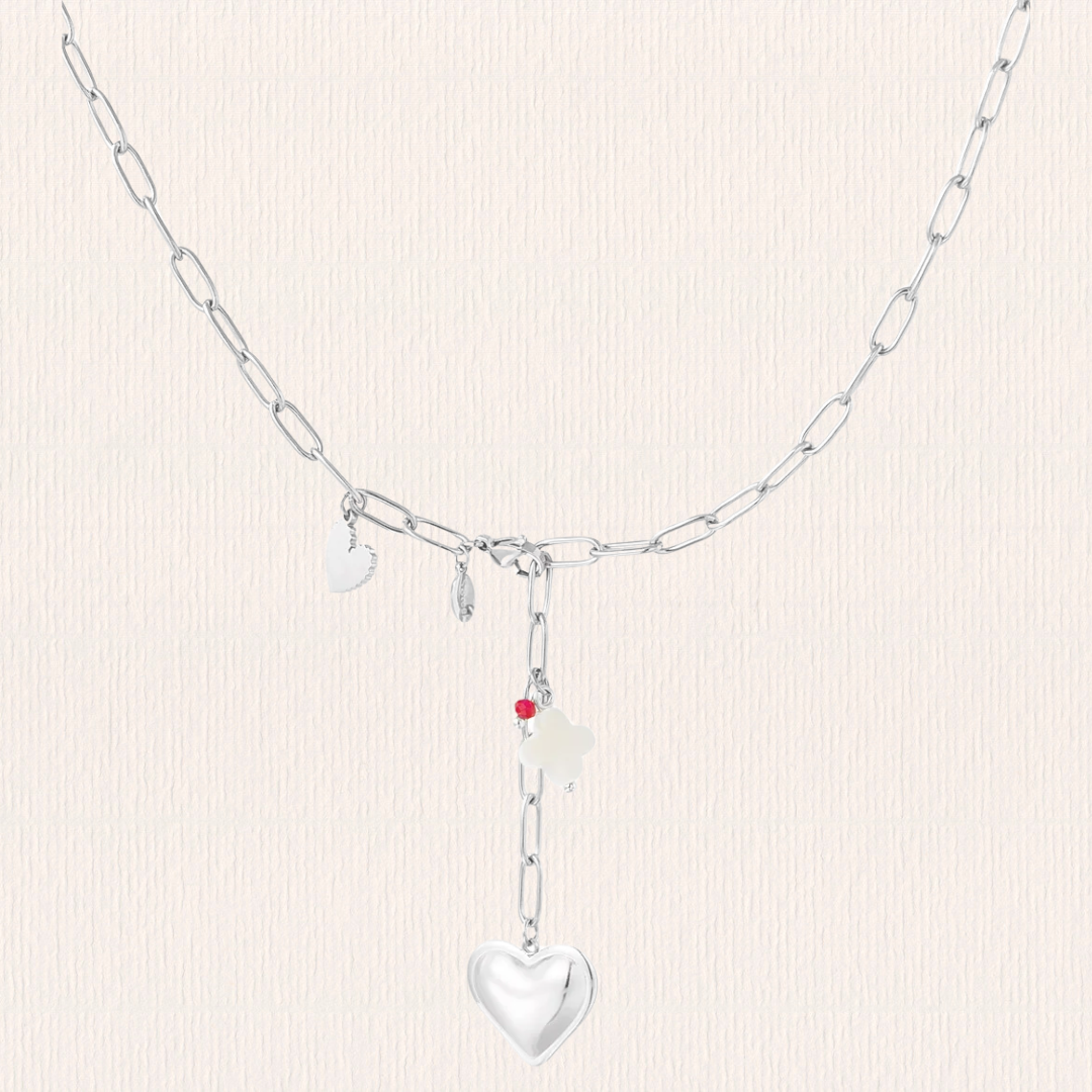 Schakelketting met hartjesbedeltje