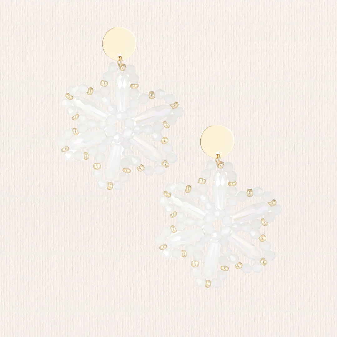 Witte bloemen oorbellen