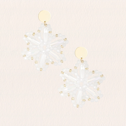 Witte bloemen oorbellen